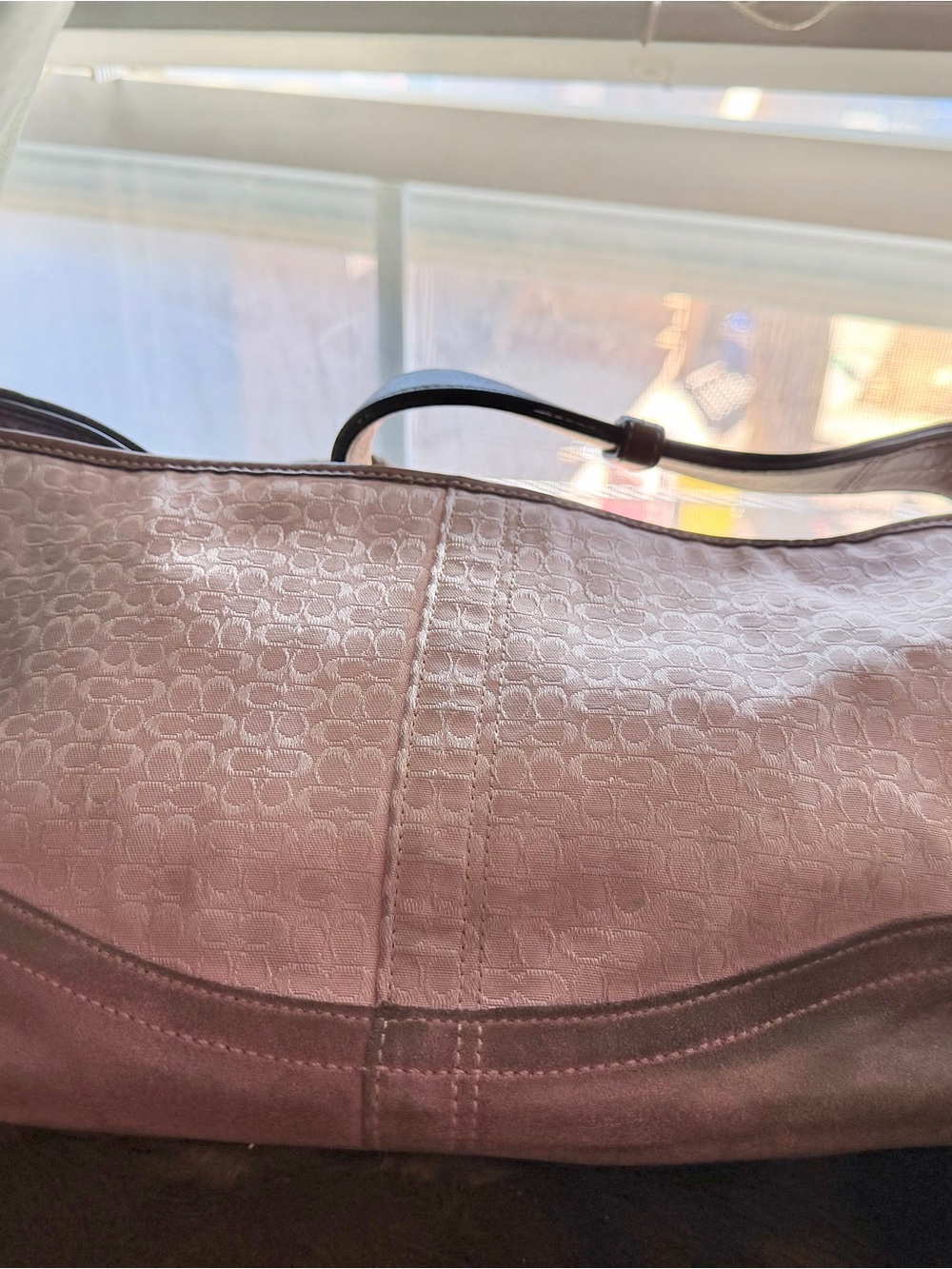 Coach Pink Signature Jacquard Shoulder Bag